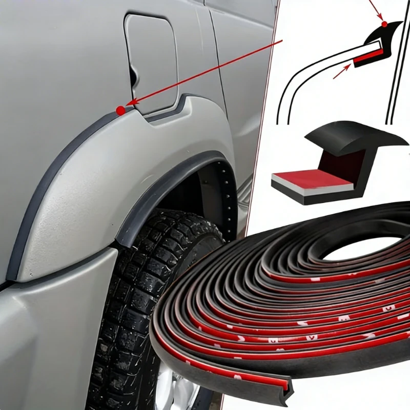 Guarnição de Borracha para Para-lamas de Carro, Faixa de Vedação de Borracha EPDM de 2m e 3m para Roda de Automóveis e Caminhões