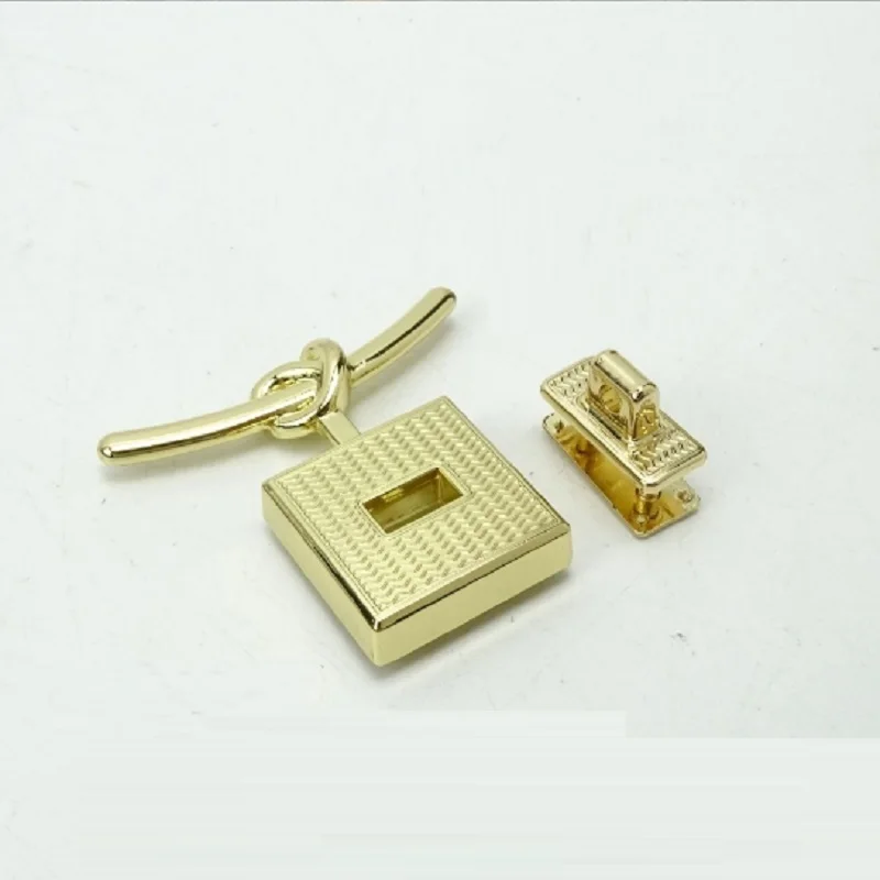 (10pcs/lot) New bag accessories Zinc alloy lock square twist lock knot modeling bag twist lock press lock buckle