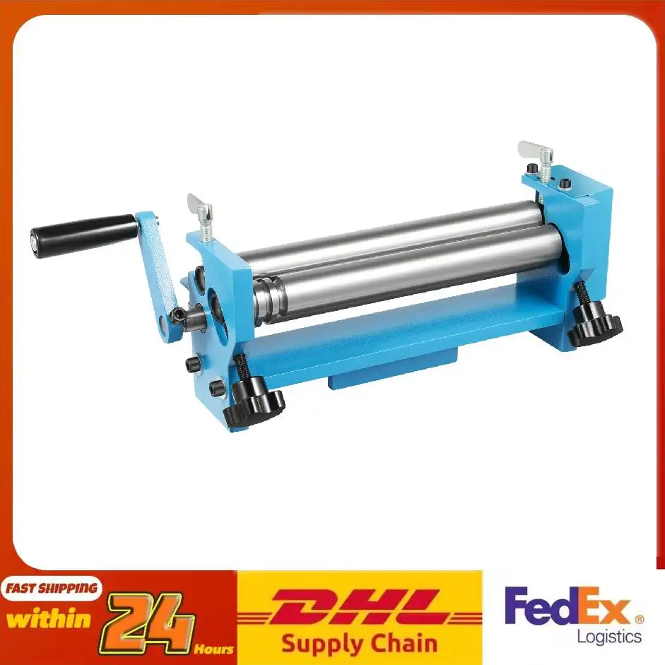 45 #   Dobladora rodante de acero, manivela manual plateada/azul, 300mm, 12,3 kg, resistente y duradera para placas de metal, múltiples aplicaciones