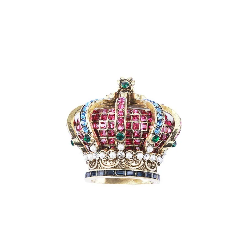 SHMIK Women Men Fashion Vintage Middle Start Santa Claus Brooches Luxury Rhinestone Crown Rabbit Badges Accessories Jewelry