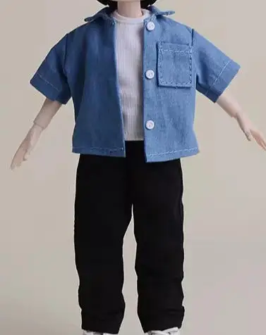 Gestricktes Langarmshirt im Maßstab 1:12, Skijacke, gerade geschnittene Freizeithose, Gürtel für 6 Zoll große BJD Asi 3.0 Spielfiguren – Detail 11