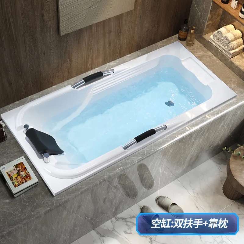 أكريليك مع درابزين، حوض استحمام مدمج منزلي للبالغين مربع ذكي لتدفئة درجة حرارة ثابتة #6