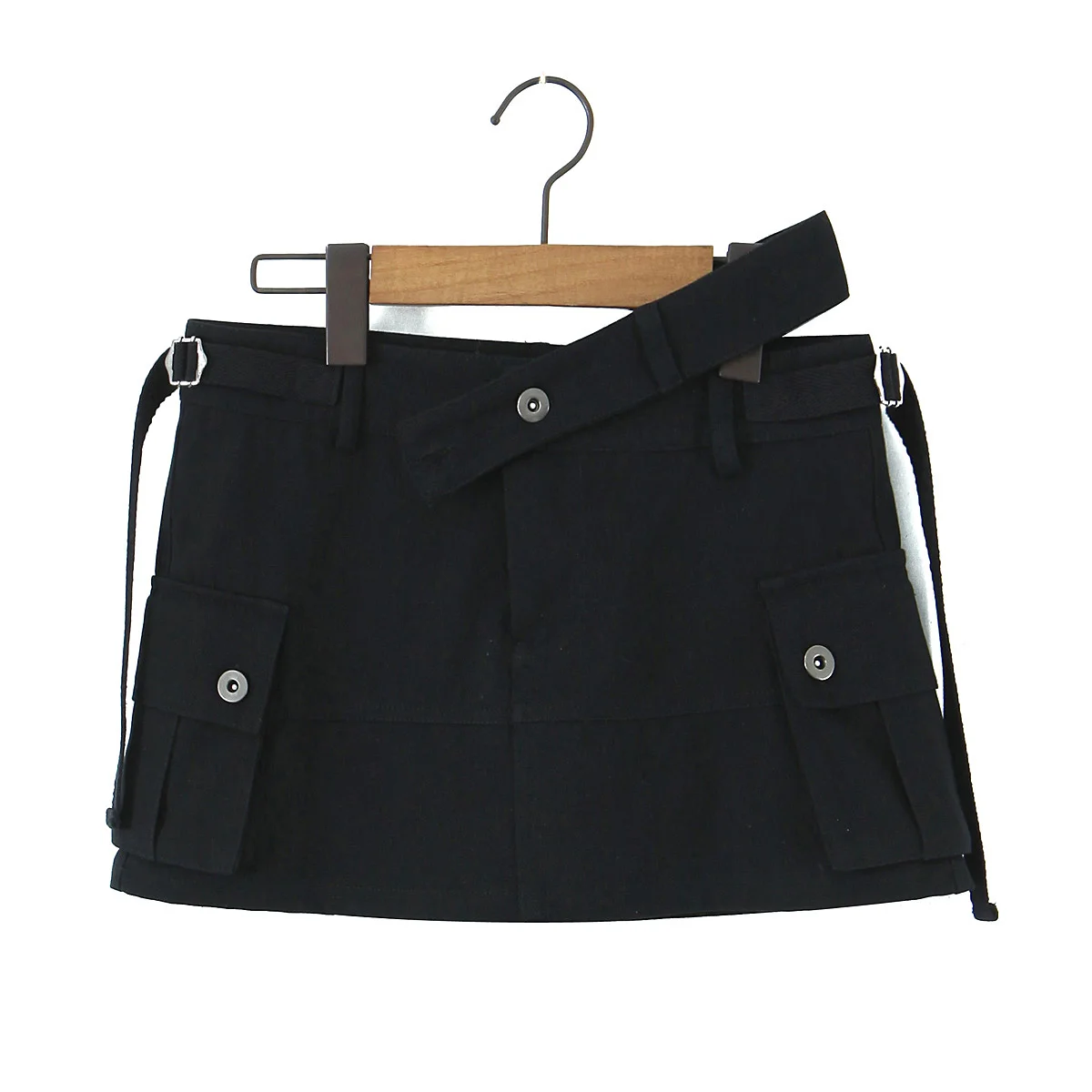 Y2k clothes mini skirts for women korean fashion vintage black cargo skirts womens 2023 Summer cargo skirts pockets asymmetrical