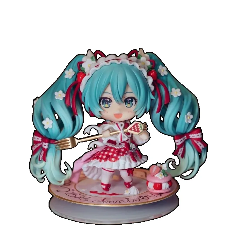 Hatsune Miku 15th Anniversary #1939 Strawberry Cake Ver. Nendoroid Miku Morikura En Premium PVC Figure Collectible Model Toy
