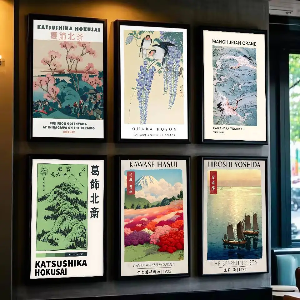Hokusai Ohara Koson Japanese Art Poster Art with prints Home bedroom living room decoration gift