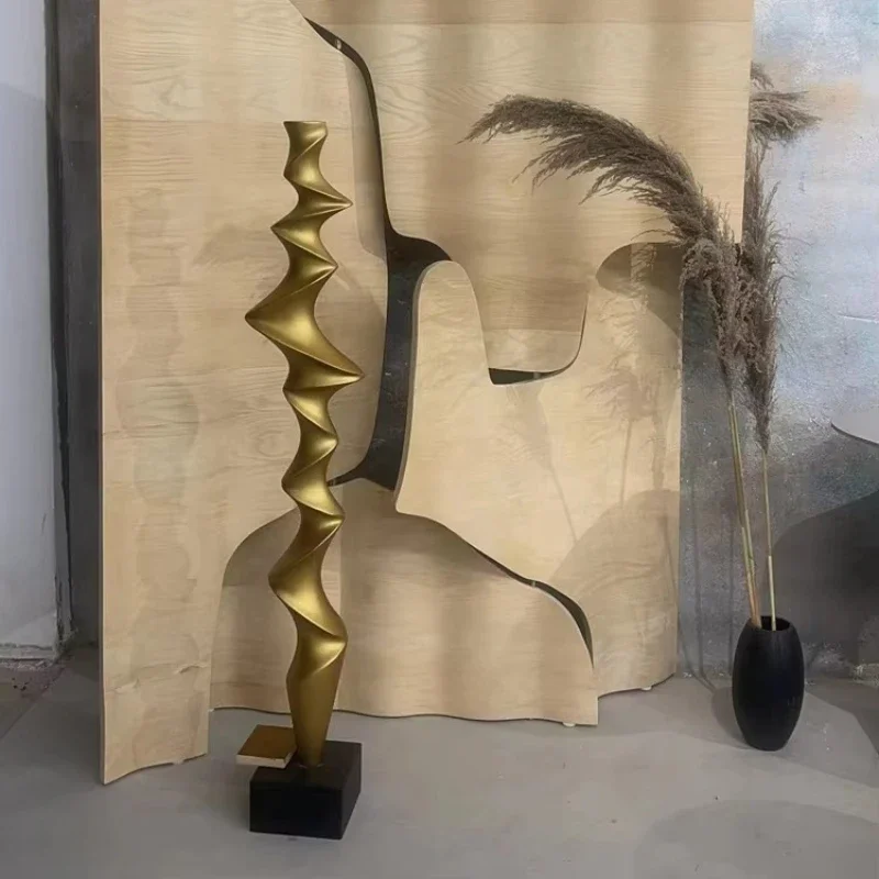 

Zigzag design of living room decoration, Nordic modern art decoration abstract wooden sculpture