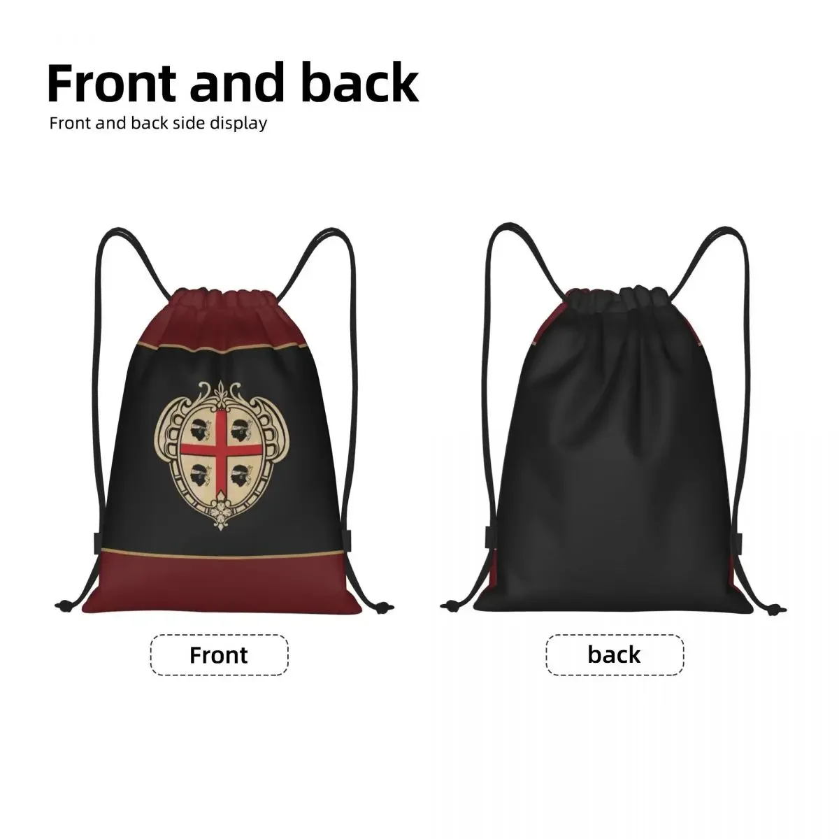 Custom Vintage Sardinia Coat Of Arms Drawstring Bag Men Women Lightweight Italy Sardegna Patriotic Sports Gym Storage Backpack