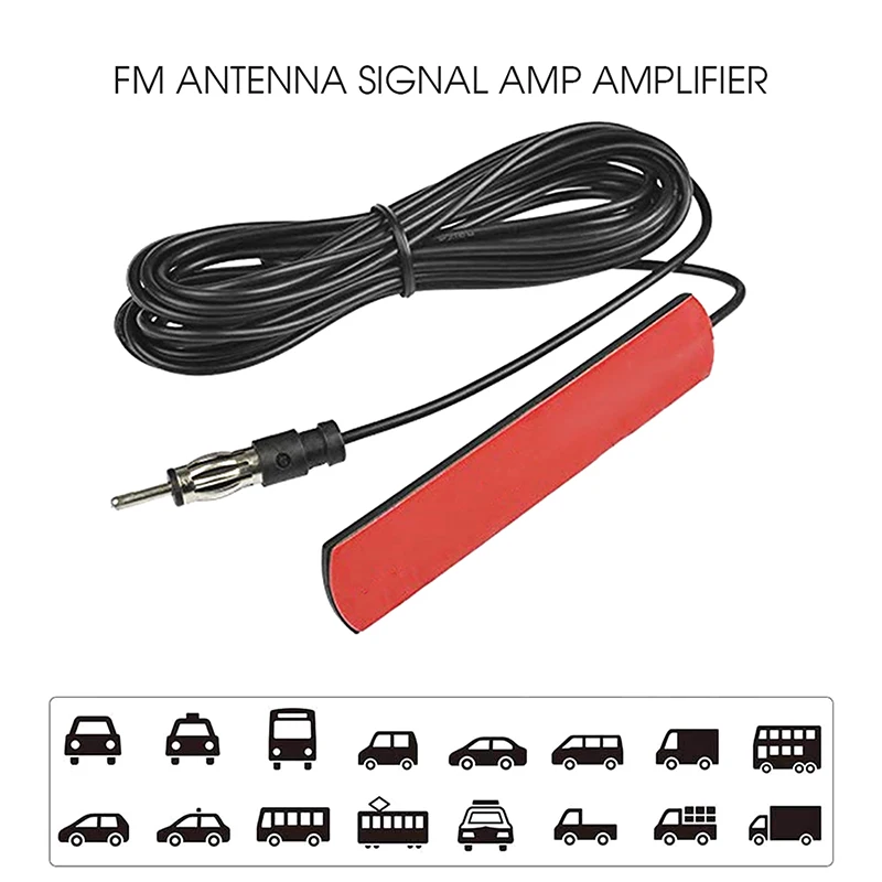 DC 5-12V Car Electronic Radio Antenna Car Hidden Amplified Antenna Signal Amplifier Booster Antena For Car Truck Motorcycle Boat