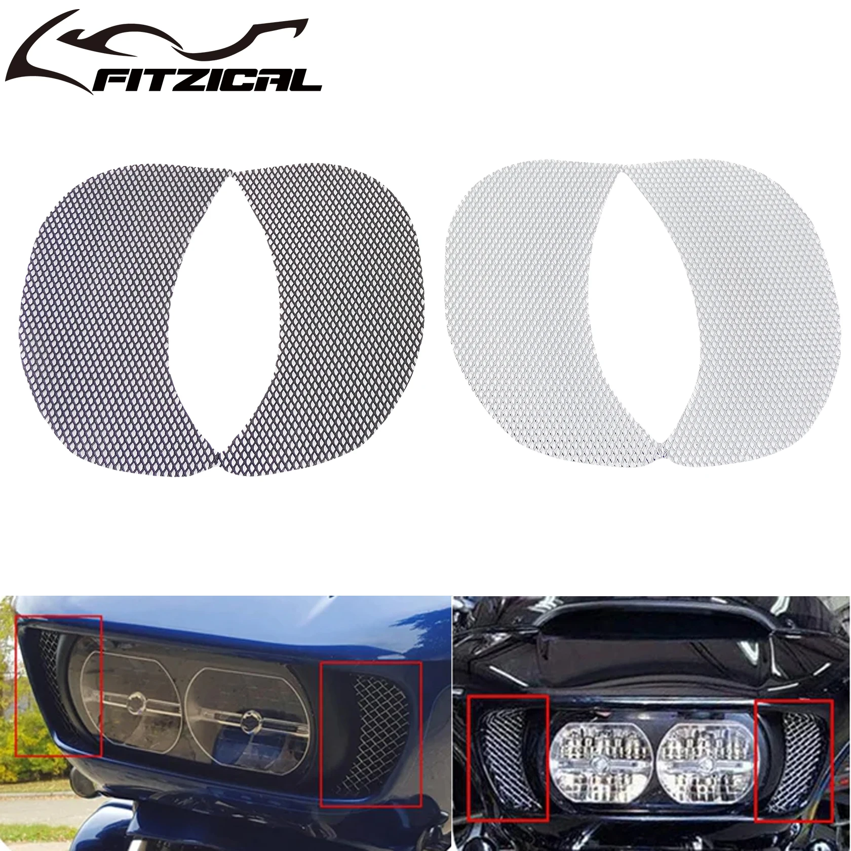 Motorcycle Fairing Mesh Grill Side Vent Screen For Harley Touring Road Glide Custom FLTRX Special FLTRXS Glide FLTRU 2015-2022