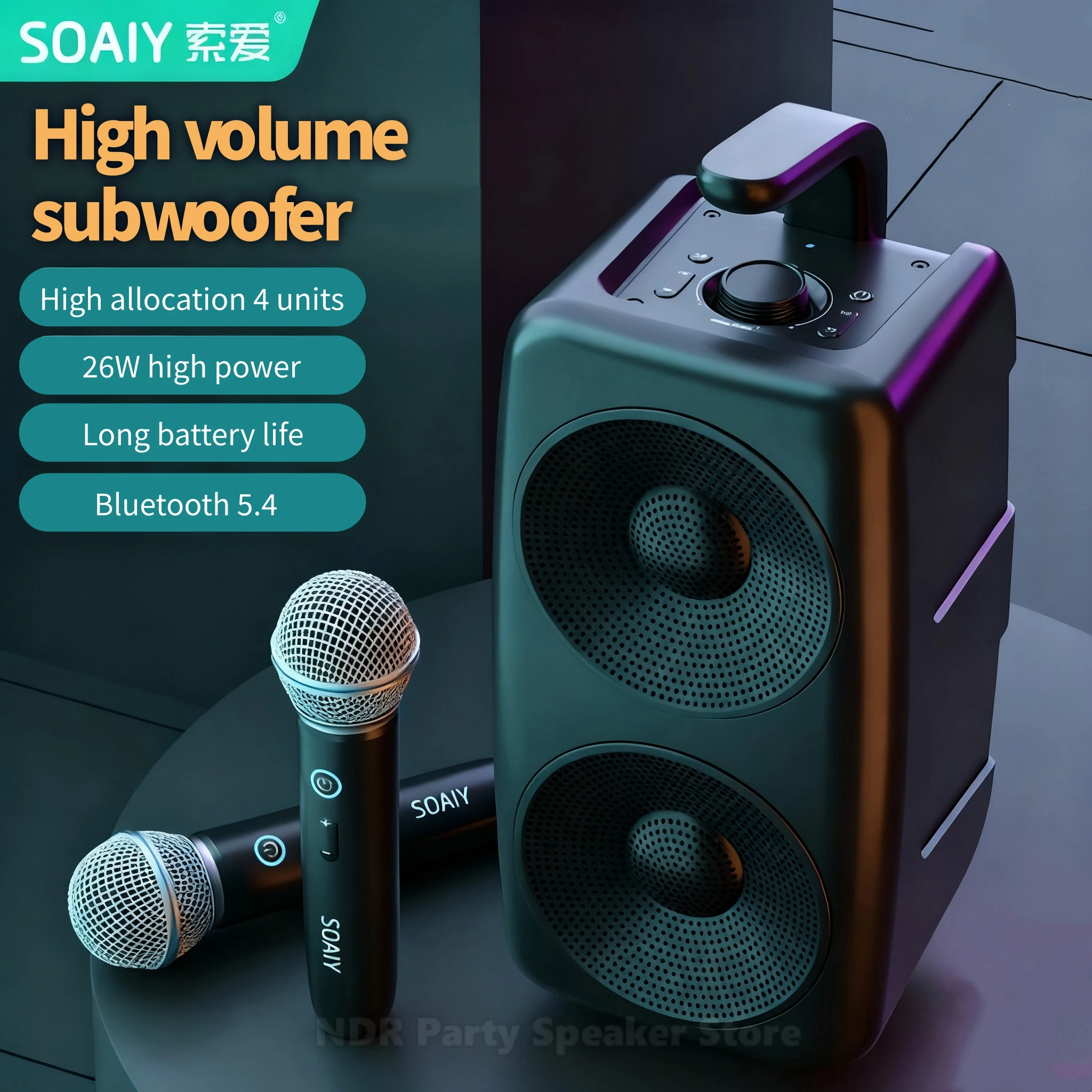 

SH36PLUS Портативные Bluetooth-колонки-HiFi стерео бас, аккумулятор 3600 мАч для путешествий на открытом воздухе, кемпинга, домашней вечеринки, телефона, ноутбука, планшета