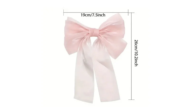 30pc/lot Organza Bow Hairpin Long Tassel Bow Hair Clips Solid Color Long Bow Hairgrips Women Girls Lace Hairclips Headwear Bulk