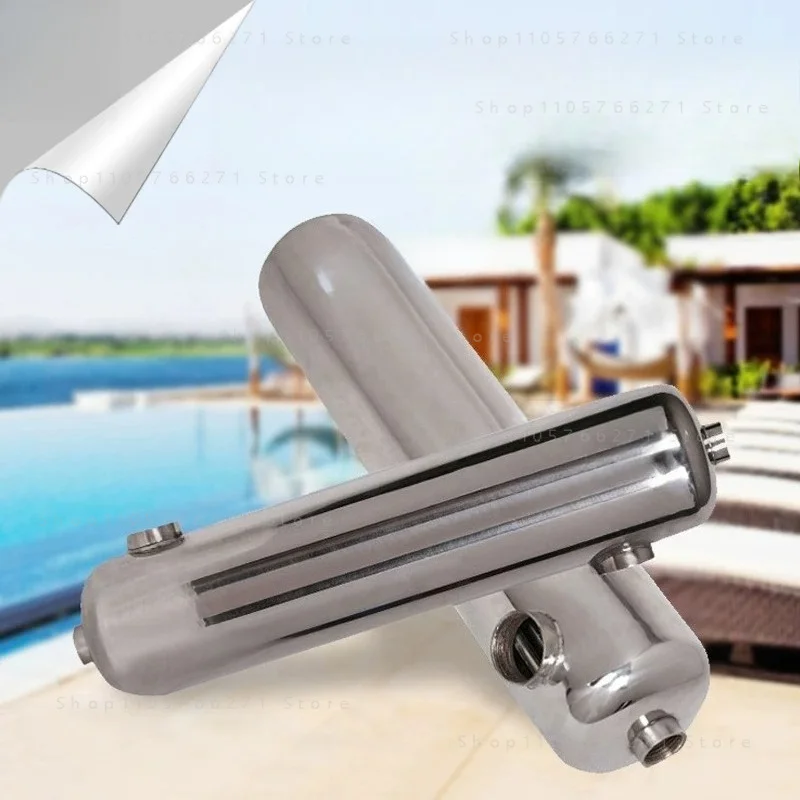 Swimming pool spa cold and hot water heat exchanger stainless steel three T heat exchanger swimming pool tube