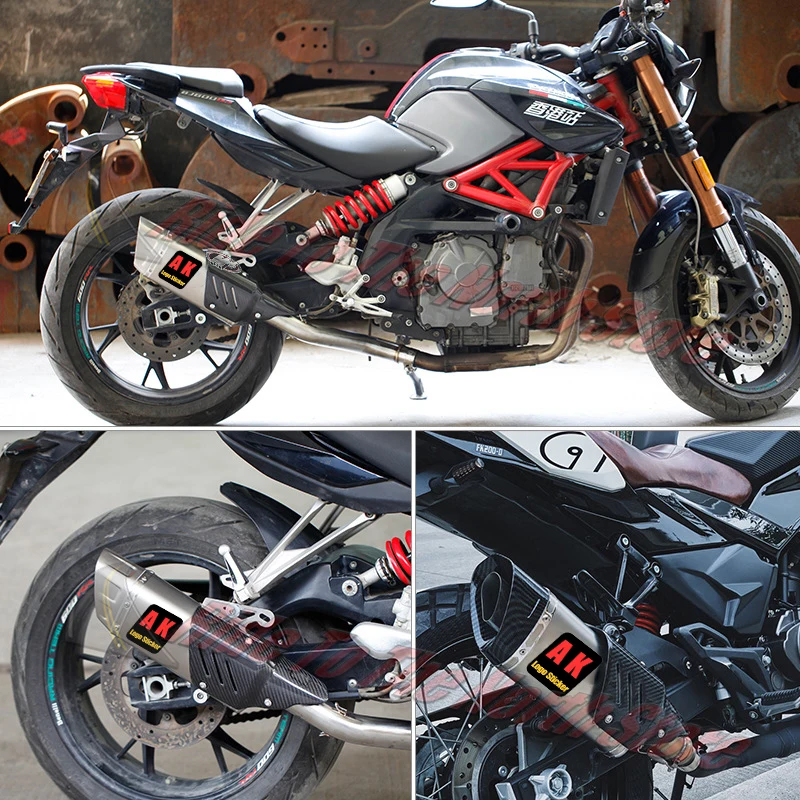 Slip On 51mm Universal Motorcycle AK Exhaust Muffler for NINJIA250 400 Z400 900 CBR300 R3 R6 R25 ZX6R ZX10R MT09 ETC Tail Pipe - view 4