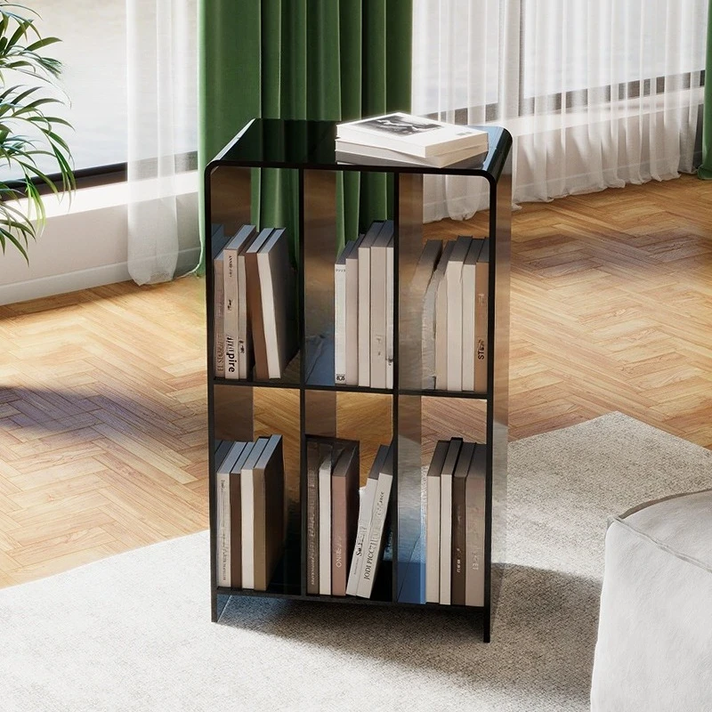 رف كتب إيطالي بسيط، أريكة غرفة المعيشة، خزانة كتب شفافة، عدد قليل من السرير المنزلي الفاخر والشقة الصغيرة