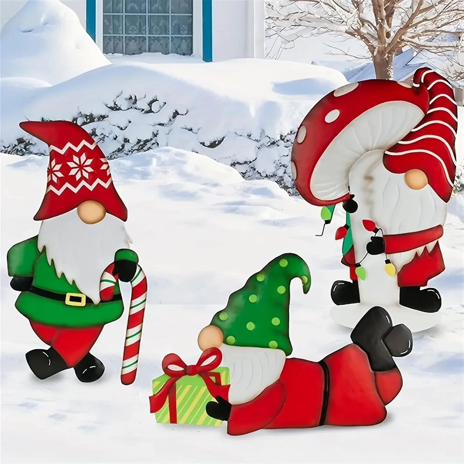 

Christmas Santa Inserts Wrought Iron Outdoor Inserts For Halloween Garden Yard Lawn Decorations for Garden Party Décor