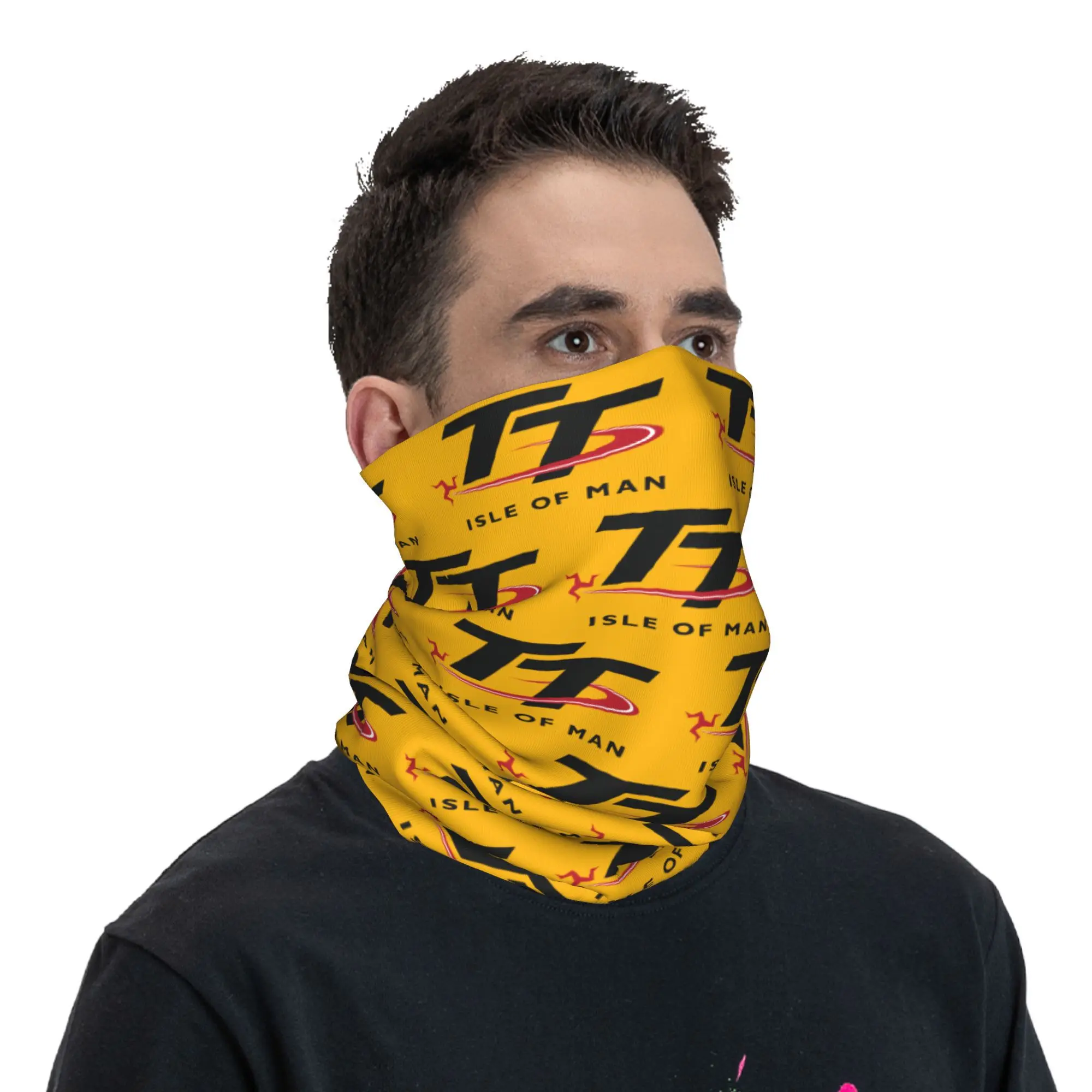 Personalizado ilha de homem tt corridas bandana pescoço gaiter para esqui ciclismo feminino masculino envoltório cachecol motocicleta esporte bandana mais quente