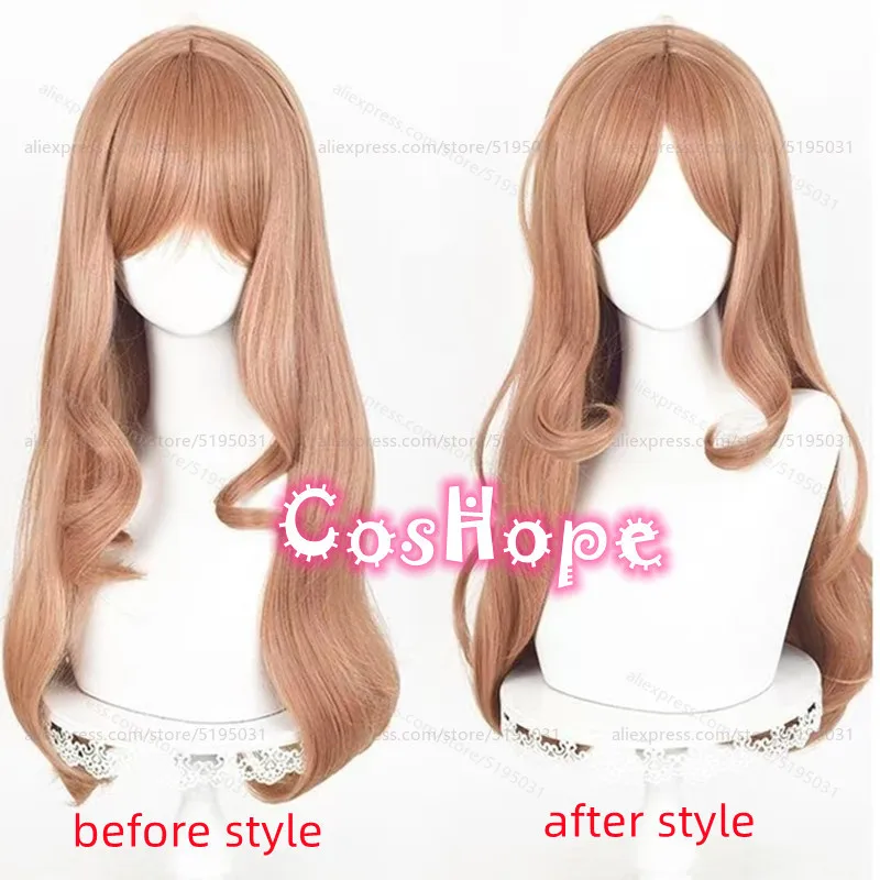 Soyo Nagasaki Cosplay Wig 67cm Long Curly Wave Orange Brown Wig Cosplay Anime Cosplay Wigs Heat Resistant Synthetic Wigs