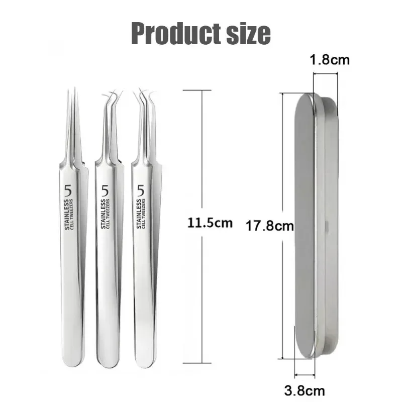 German Ultra-fine No. 5 Cell Pimples Blackhead Clip Tweezers Beauty Salon Special Scraping & Closing Artifact Acne Needle Tool