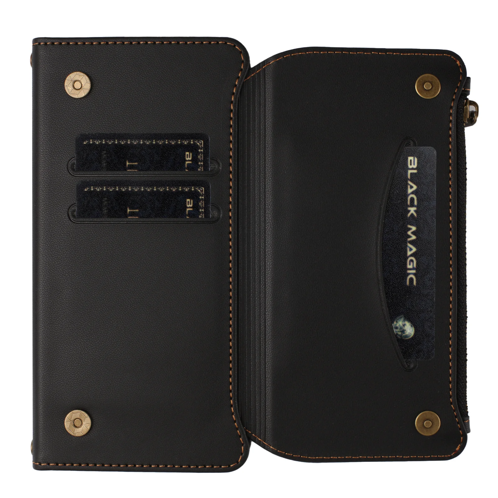 Funda de cuero tipo libro con  - Leather Wallet Card Holder Phone Cover reseña y precio