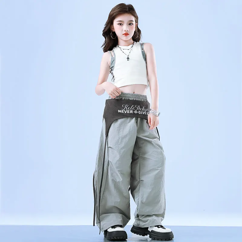 Mädchen K-pop Kleidung Crop Tops Sweat Hosen Street Dance Jogger Kinder Hip Hop Streetwear Kind Jazz Mädchen Gruppe kleidung Sets