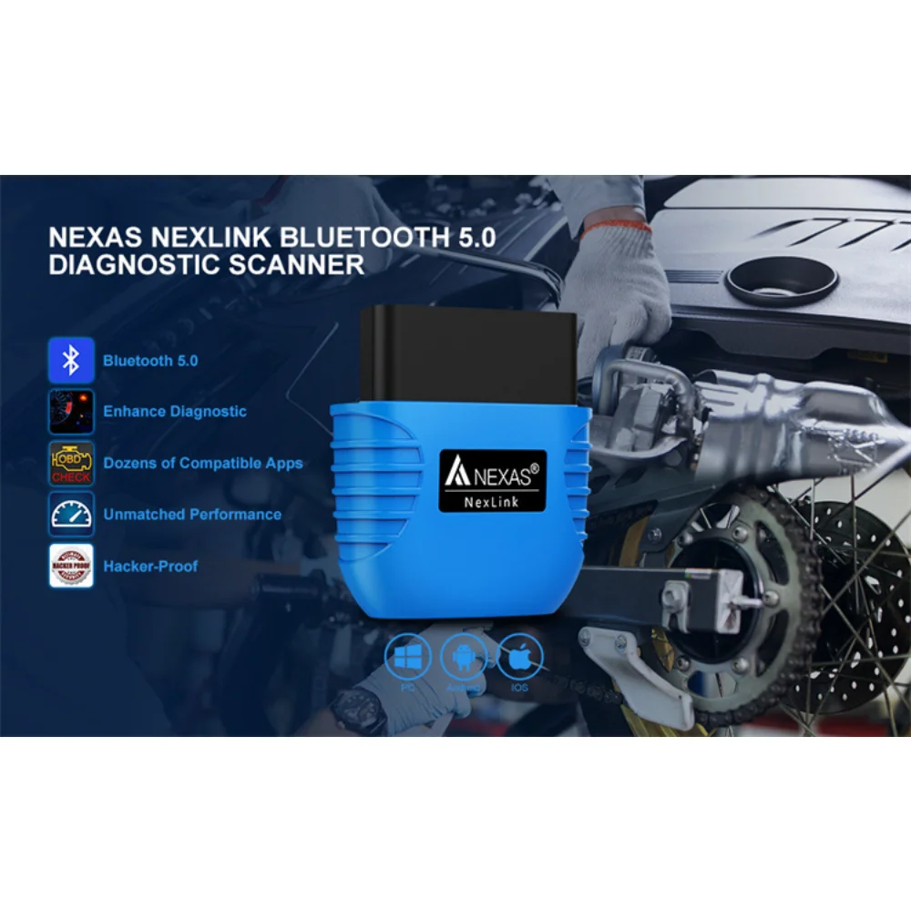 NEXAS لـ IOS أندرويد ويندوز بلوتوث 5.0 Obd2 EOBD خطأ CodeNexLink Motocycle أداة تشخيص الماسح الضوئي قارئ فحص المحرك