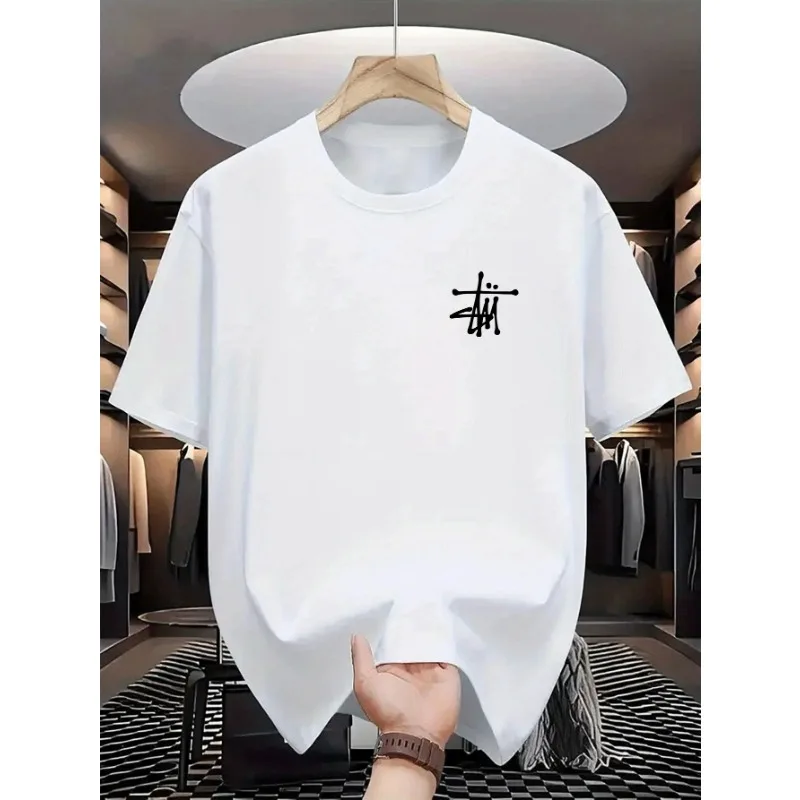 Herren-T-Shirt mit Rundhalsausschnitt, kurzen Ärmeln, sauberem Finish, stilvoll, trocken bequem, waschbar, dehnbar, leicht, modisch.