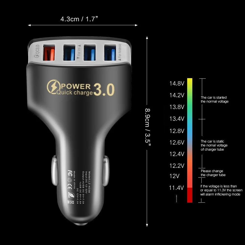 متعددة الوظائف 4 في 1 USB نوع C شحن سريع شاحن محول الهاتف المحمول ل Xpeng G6 2023 2024 Xiaopeng P7 7i X9 G3 G3i G6