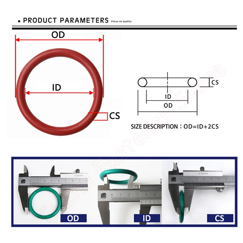 Red Silicone O Ring CS 2mm OD 22/23/24/25/26/27/28/29/30/31/32mm VMQ Silicon O-Ring Waterproof Insulated Rubber Sealing Gasket