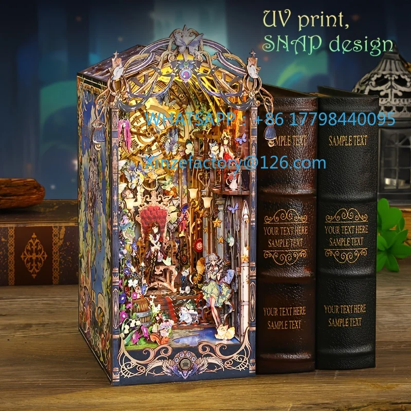 

Customizable Handcrafted Elf Book Nook - Miniature Wooden Fantasy DIY Kit, Enchanted Bookshelf Decor