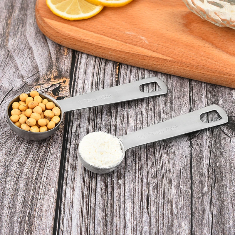 6PCS Stainless Steel Measuring Spoons Kitchen Multipurpose Coffee Powder Spice Measuring Spoon Set Baking Control Spoon Set