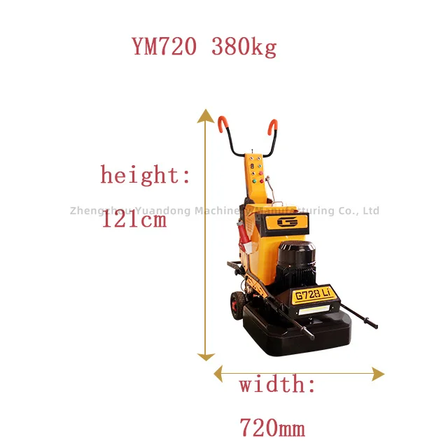 Handheld Floor Grinder With 4 Heads Grinding Discs Concrete Surface Grinding Machine Dust Free