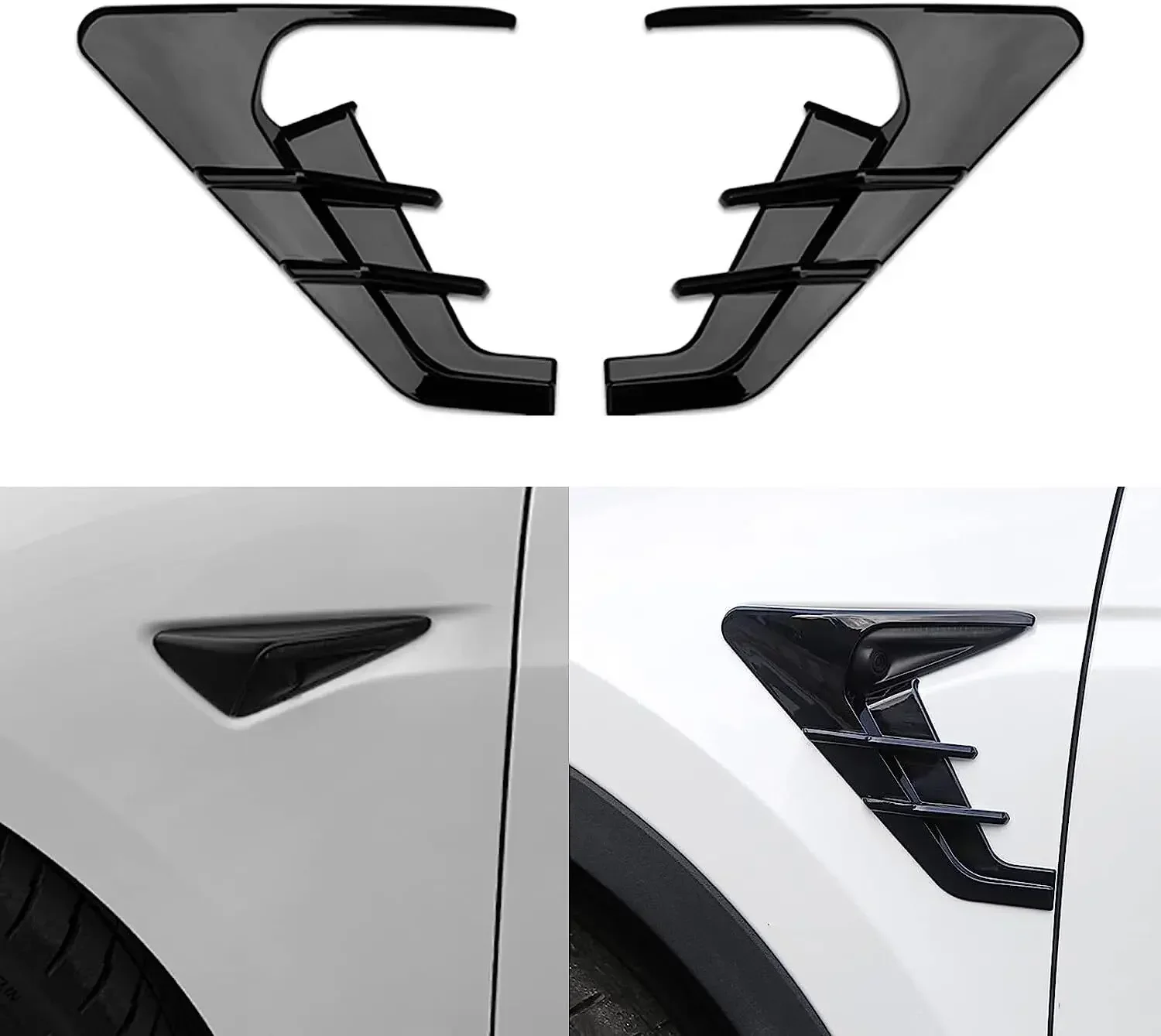 2Pcs Car Side Camera Cover For Tesla Model 3 Model Y Turn Signal Trim Cover Camera Fender Overlay Exterior Accessories