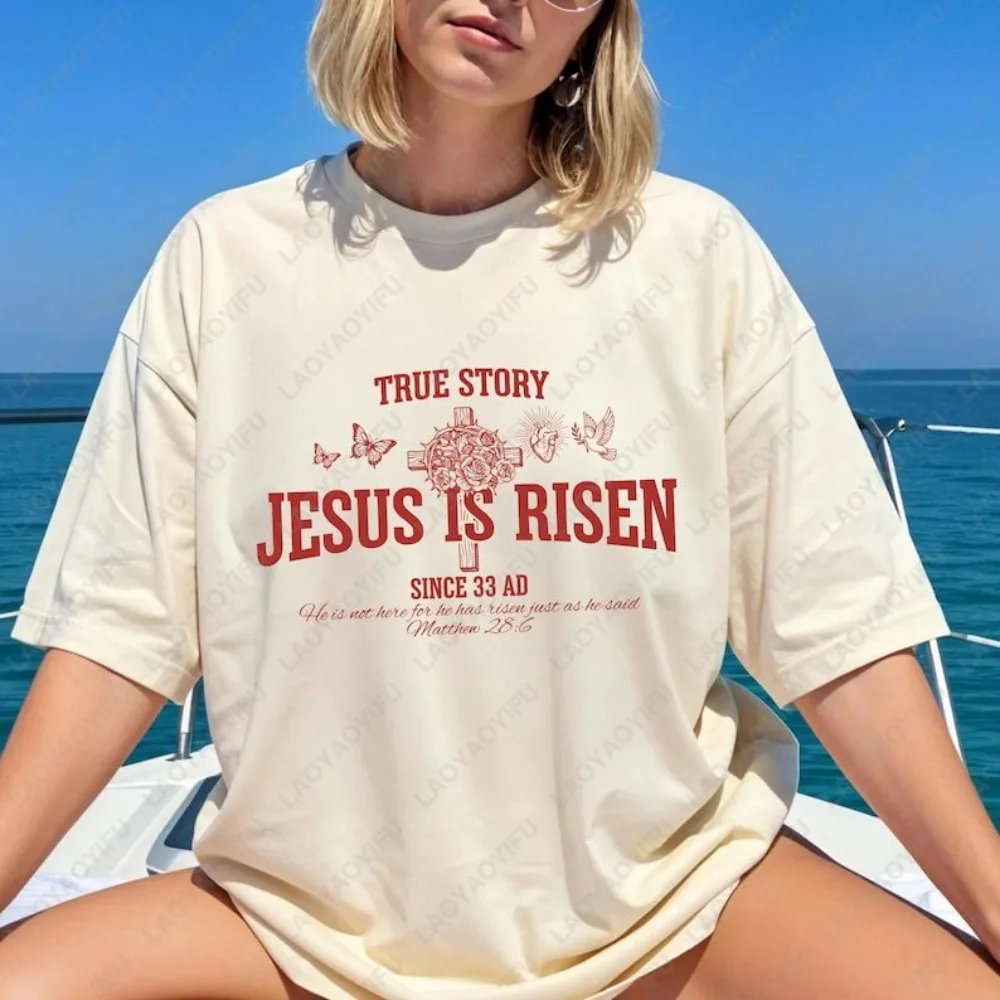 

True Story Shirt Since 33AD Christian Easter Cross T-Shirt Faith Based Jesus Tee Resurrection Sunday Religious Streetwear Shirt