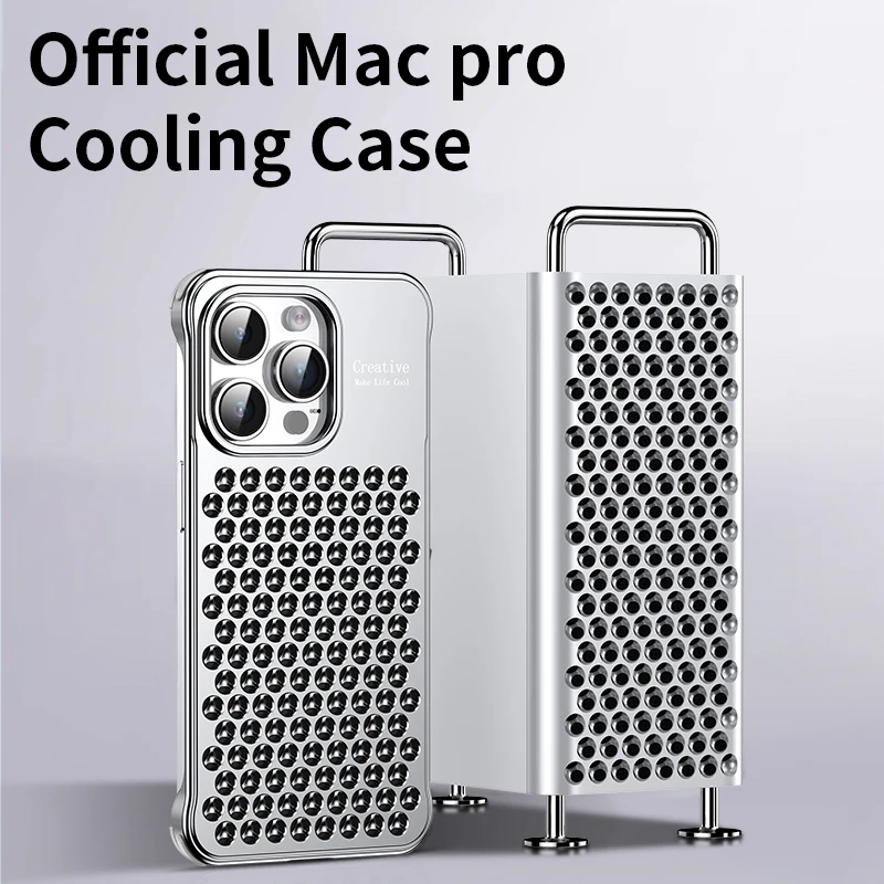 phone case For iPhone 14 Pro Max Ultra-thin aluminum metal Heat dissipation Cover For iPhone 15 Pro Max Anti-fall Capa Funda