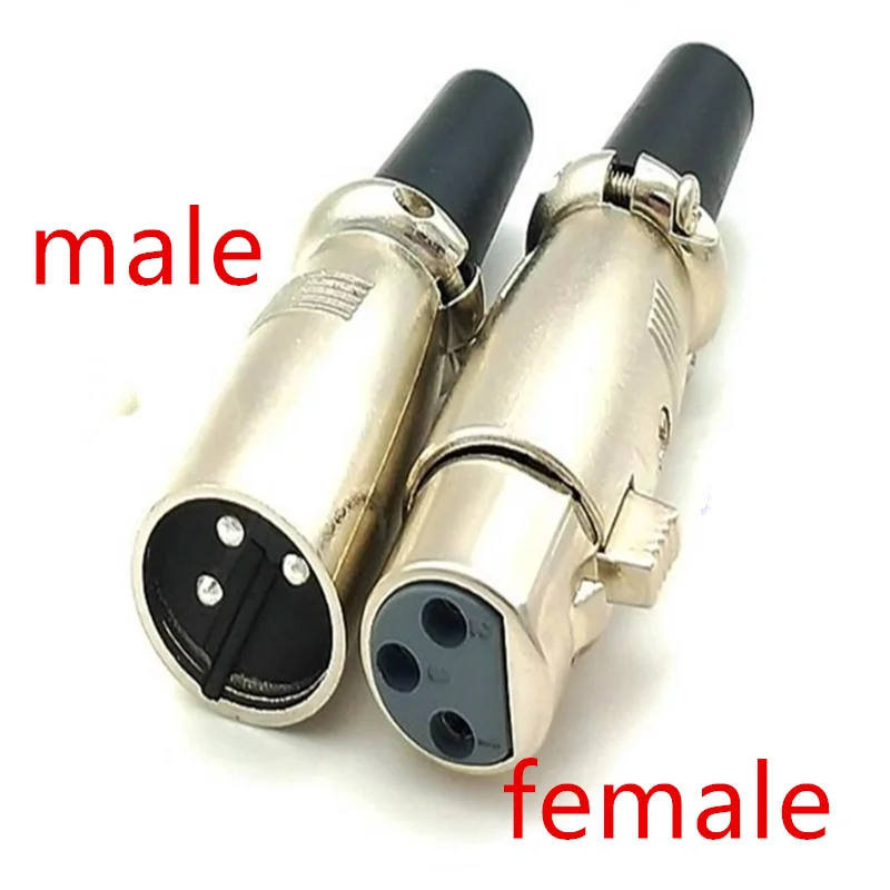 5Pairs/Lot 3Pins XLR Microphone Cable Connectors Kit Male to Female Audio Adapter Tools for Professional Use