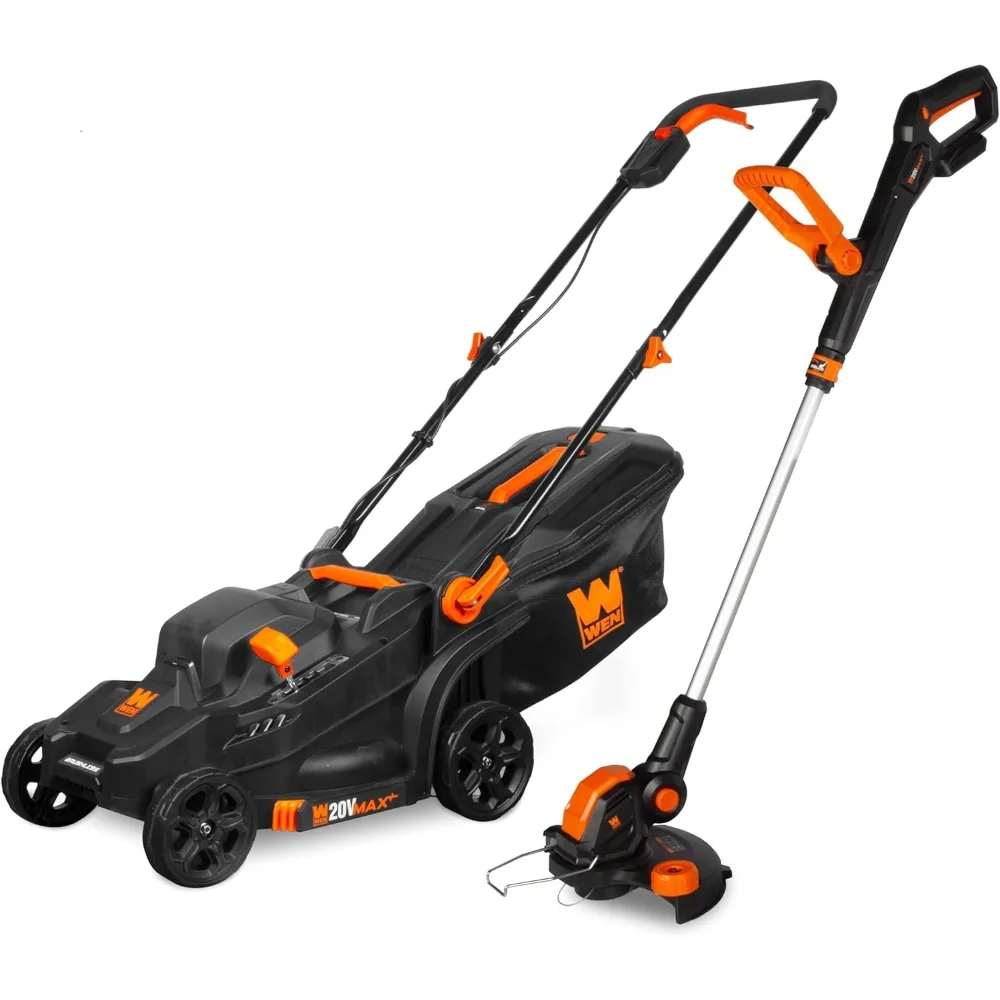 Kit combinado de cortador de grama e aparador de cordas de 15 polegadas sem fio máximo de 20 V com bateria de 5Ah e carregador (20VK2MLB)