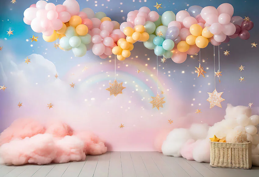 Mehofond Rainbow Newborn Artistic Photo Background Golden Twinkle Little Star Dreamy Birthday Cake Smash Decor Backdrop Studio