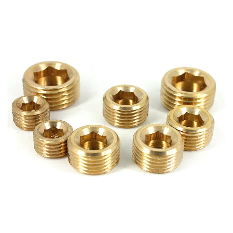 10PCS M8 M10 M12 M14 M16 M18 M20 Brass Hex Socket Plug Mold Water Stop Cooling Bolt Inner Hex Accessories
