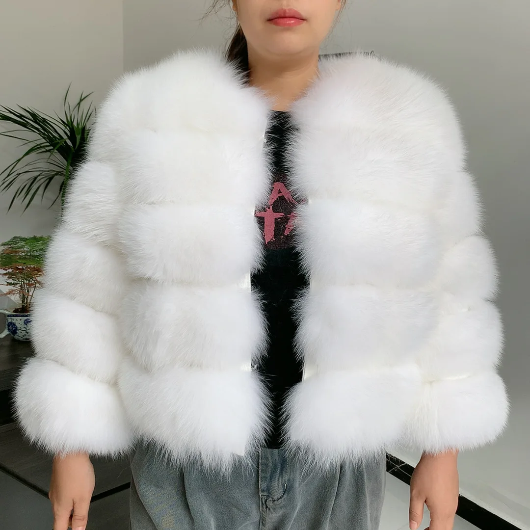 Women's Natural Fox Fur Coat, Winter Jacket, Natural Fox Fur Jacket, Real Fox Fur Coat,And raccoon fur  High Quality