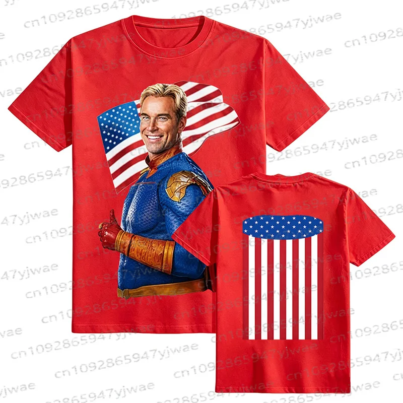 American TV The Boys Homelander Grafik-Baumwoll-T-Shirt, Sommer-Streetwear, Y2k, kurzärmelig, modisch, lässig, Vintage, Eltern-Kind-T-Shirt – Detail 12