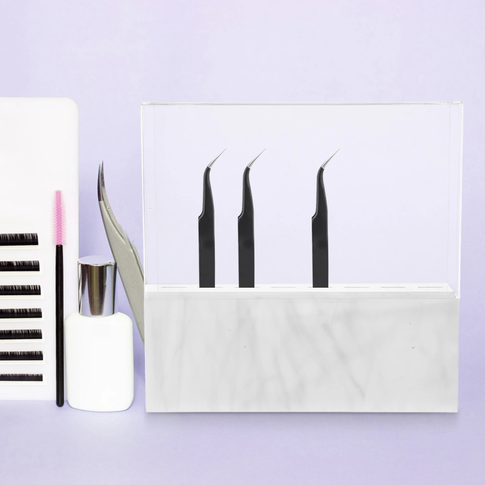 

Tweezers Display Rack Acrylic Storage Shelf Grafting Eyebrow ganizer Makeup Beauty Salon Lash Tweezer Holder Practical