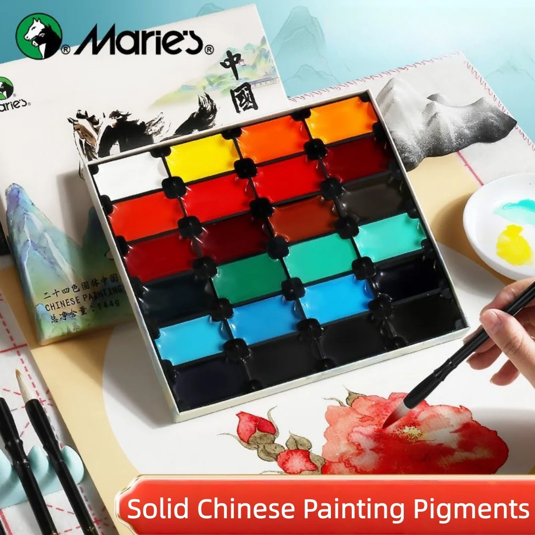 

12/24 цветов китайских художественных пигментов, высококачественные минеральные пигменты для пейзажной живописи, подходящие для китайской живописи тушью.