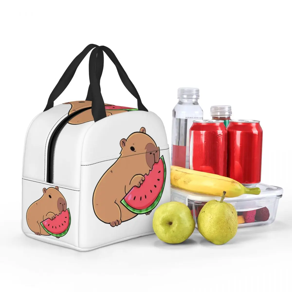 Custom Capybara Insulated Lunch Bag for Women Leakproof Thermal Cooler Lunch Tote Beach Camping Travel