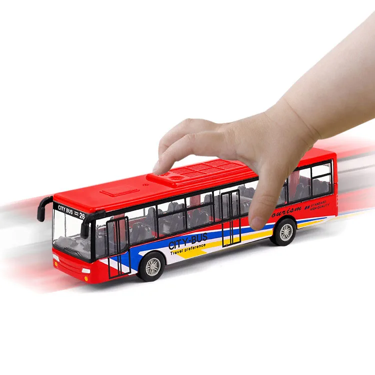 Legierung Simulation Bus Auto Modell Cartoon kinder Spielzeug Zurückziehen Bus Trägheit Stadt Auto Frühen Bildung Spielzeug Für Junge Mädchen kinder Geschenk