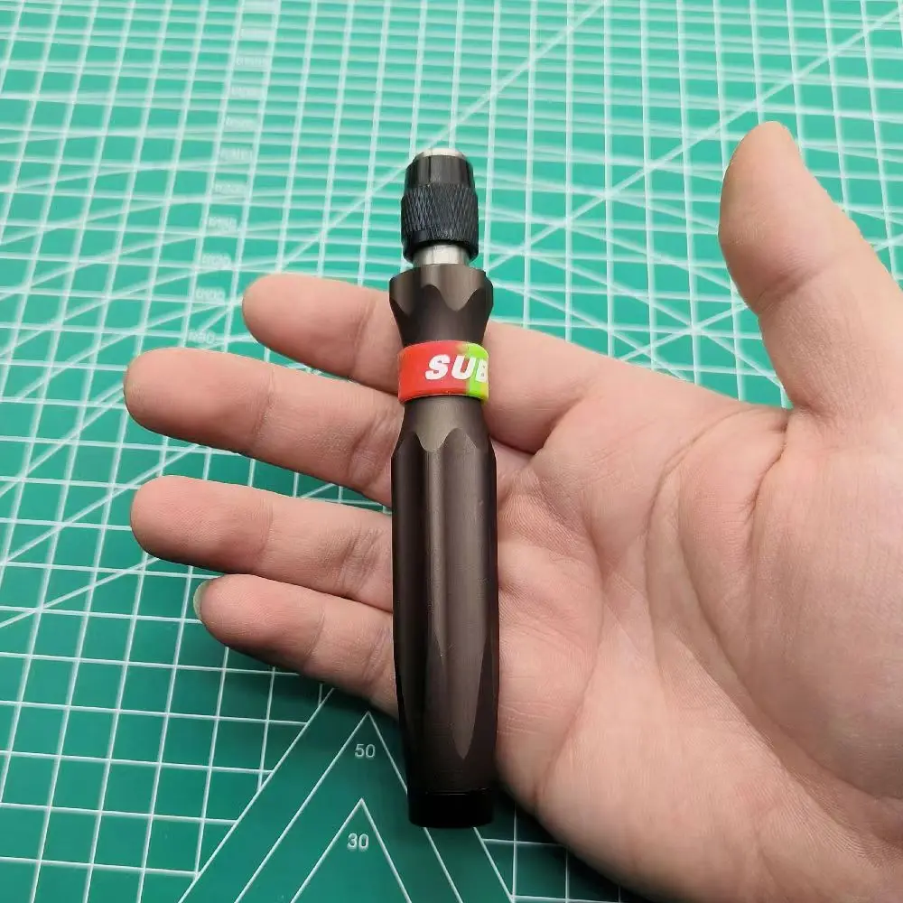 Mini chave de fenda com alça, ferramentas de manutenção multifuncionais, cabeça hexagonal, travamento automático universal, 6,35mm