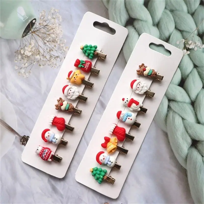 

L5YF Pack of 10/8pcs Christmas Hair Clips for Girls with Holiday Theme Designing Fun Holiday Accessory Decorative Hairpins