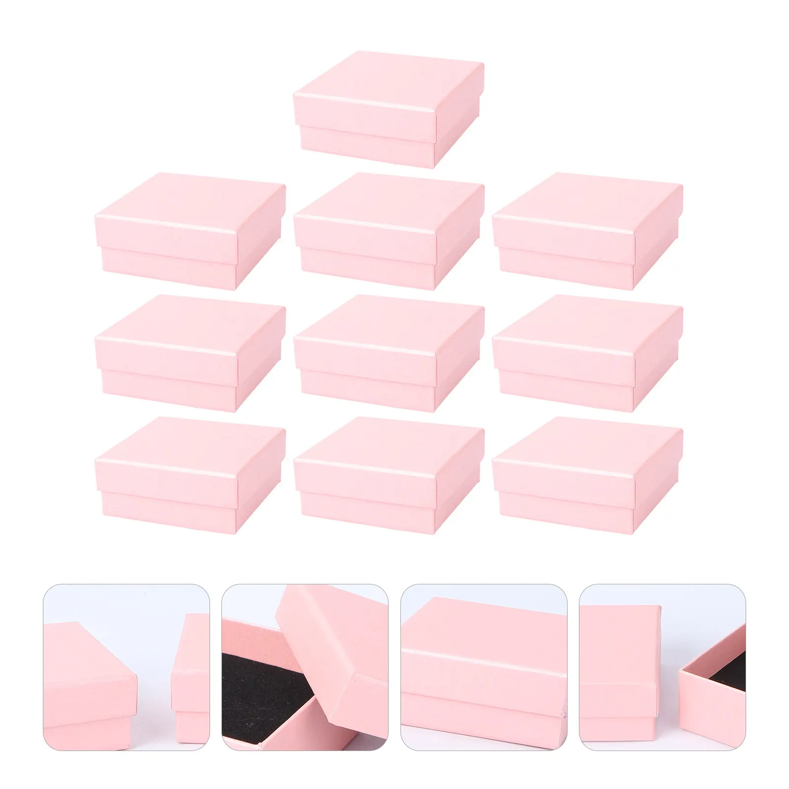 10Pcs Marble Pattern Jewelry Box Retro Style Small Multi-Purpose Storage Case for Earrings Rings Necklaces Bracelets Gift Use