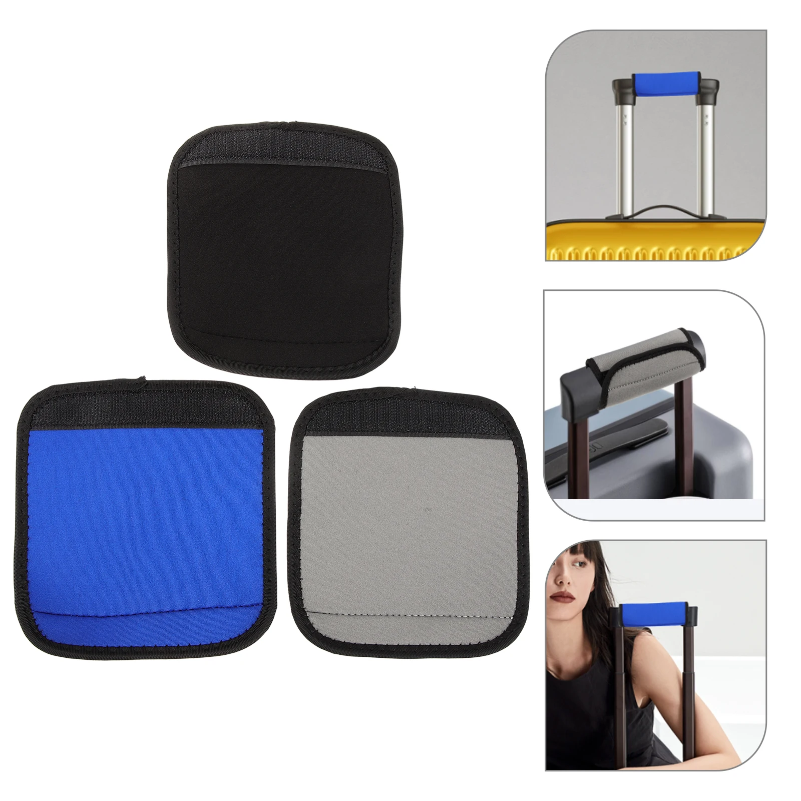 

3 Pcs Handle Case Detachable Luggage Covers Bag Wrap Protectors Suitcase Polyester Wraps