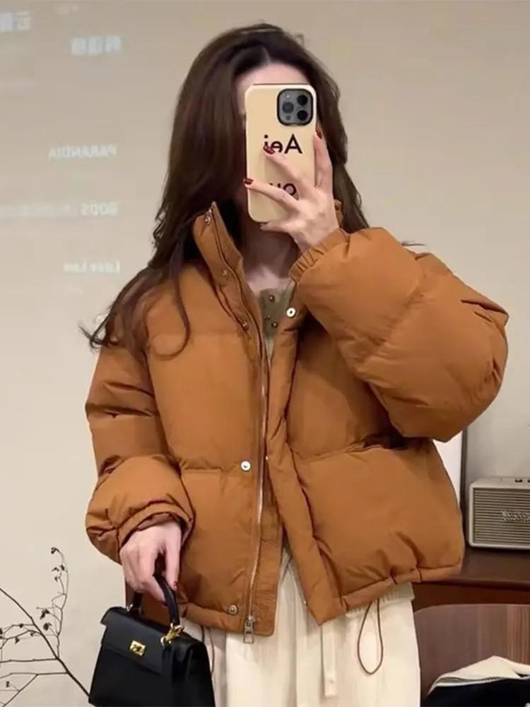 

Puffer Jaet Women's ort Thiened Bread Sle Winter Coat Korean Loose Fit plus Size down Cotton Outerwear Coat