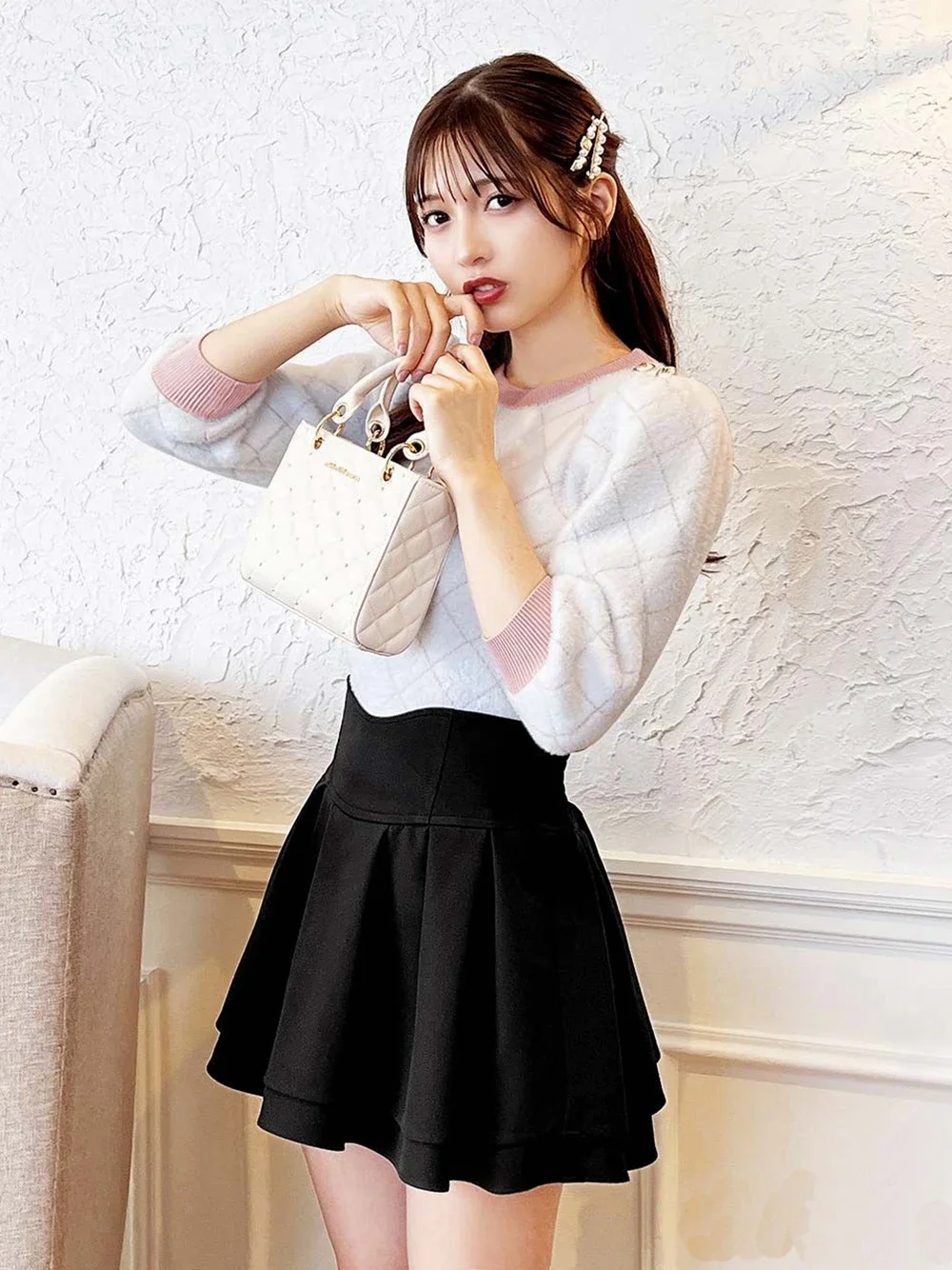 Japanese Style Mini Skirts for Women Mine Mass-Produced Sweet Black Skirt Culottes Autumn Summer Ruffled Pleated Short Skirt